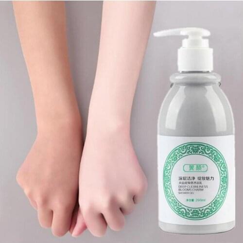 Volcanic Mud Shower Gel Whitening Body Shower Gel Whole Body Fast Whitening Deep Clean Body Wash Remove Gel Body Care 260ml