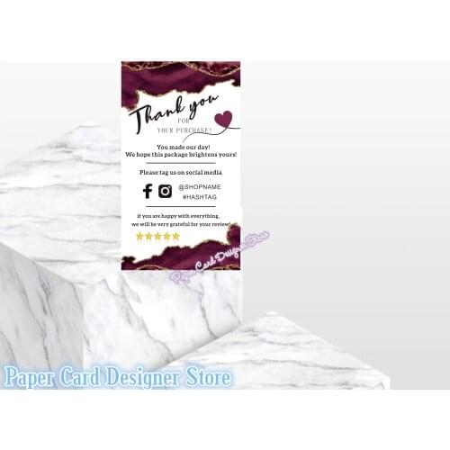 Customized Watercolor Insert Card Template - Galaxy Small Business Insert card - Pink Purple Packaging Insert Card