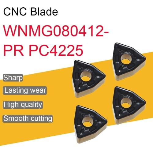 10PCS Carbide Inserts WNMG080412-PR PC4225 High Quality WNMG 080412 Blade External Turning Tool Lathe Cutter Tool
