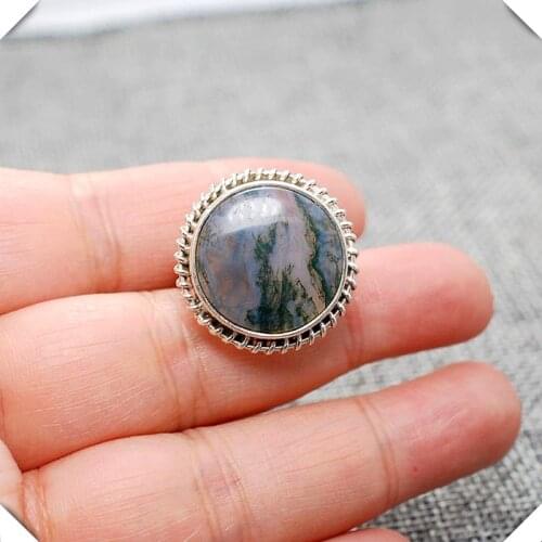 100% Real green jade ring ocean water agate rings resizable emerald ring 925 sterling silver ring women rings jade jewelry