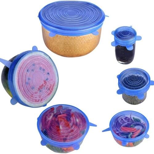 Hot 12 Pcs Silicone Stretch Lids Various Sizes Food Storage Lid Saver Covers Wrap for Bowls Dishes Jars Cups Mugs and Containers