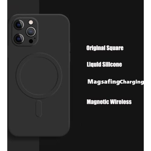 Liquid Silicone Magnetic Case For iPhone 12 Mini 11 Pro Max XR XS Max 7 8 Plus Magsafing Wireless Charging Lens Protection Cover