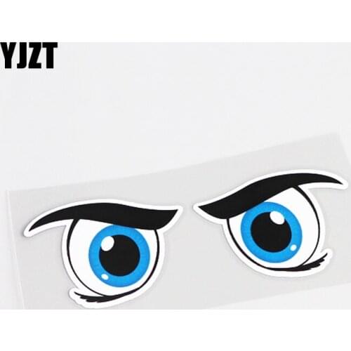 YJZT 13CM*4.5CM Chromatic Amusing Eye Car Sticker Decal PVC Decoration Motorcycle Car-styling 13-0479