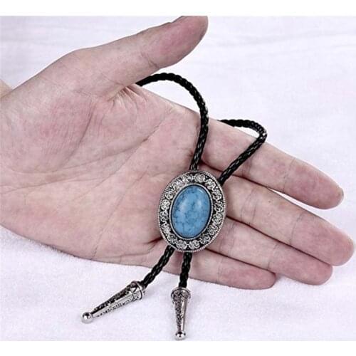 New agate stone bolo tie American western cowboy bolo tie mens shirt collar decoration trend