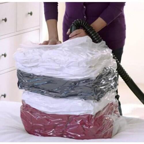 Transparent Border Foldable Clothes Organizer Seal Compressed Travel Saving Space Bags Package Vacuum Storage Bag Home Organizer