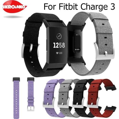 Woven Canvas Fabric strap for Fitbit charge 3 Band Replacement Stable Watch Strap for charge3 Wristband smart bracelet Wirst
