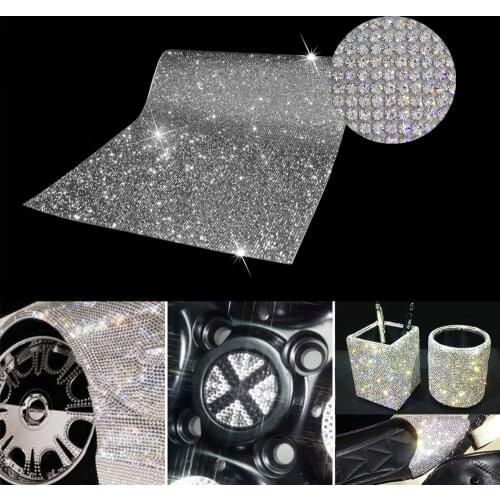 Glass Rhinestone Trim Stickers Crystal Mesh Banding Bridal Beaded Applique In Roll For Dresses Clothes Jewelry Car Decoration