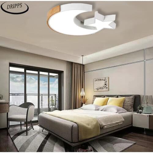 Childrens room lights led ceiling lights stars and moon creative room lights modern warm macaron lights