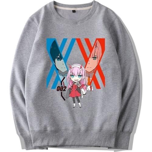 Anime Cos DARLING in the FRANXX O Neck Hoodie HIRO ZERO TWO ICHIGO GORO Casual Cotton Casual Fleece Hoodie Pullover