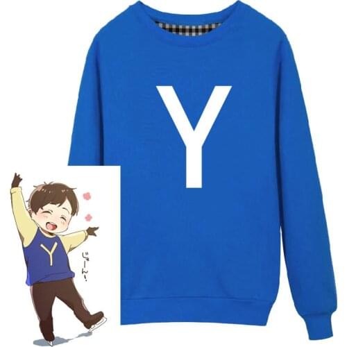 High-Q Unisex YURI!!! on ICE Hoodie Yuri Katsuki Victor Nikiforov O-Neck Hoodie Coat Sweatshirts Top