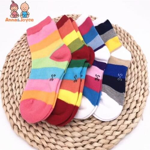 10pairs/lot 100% striped cottony girls socks children sock handmade seamless joint suit 1-9 years aTWS0013