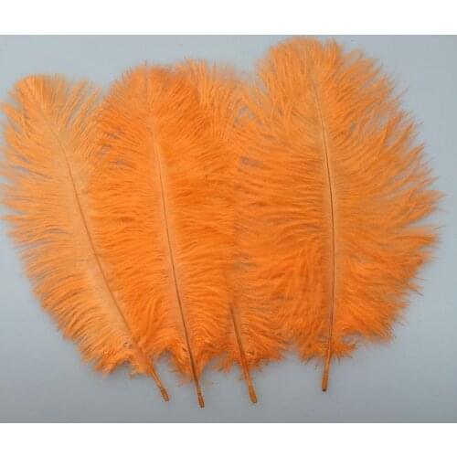 100 Pcs/Lot Natural orange Ostrich Feathers For Crafts 15-20CM Carnival Costumes Party Home Wedding Decorations Plumes