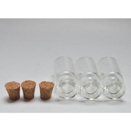 20pcs/lot cute Mini Clear Cork Stopper Glass Bottles/Vials Containers Small wishing bottles 2ml glass bottles