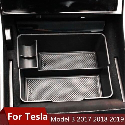 For Tesla Model 3 2017 2018 2019 Accessories Car Central Armrest Storage Box Auto Container Glove Organizer Case Accessories