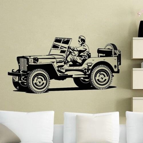 Army Car Wall Sticker Home Decor Boys Children Kids Room Decoration Nursery Wall Decals Removable Vinyl Art Design Wallpaper