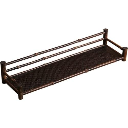 Handmade Bamboo Mat Surface Cup Holder Bamboo Fence Cup Holder Tray Coaster Tea Service Plate Tea Set Antique Rack Curio Box