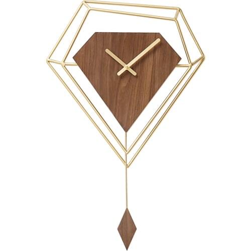 Large Pendulum Wall Clock Metal Geometric Creative Gold Watch Wall Nordic Living Room Pendule Mural Home Industrial Decor ZB5WC