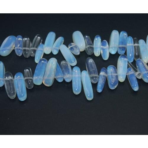 Wholesale 12-18 MM Stick Shape Natural Stone White Opal Stone Beads For Jewelry Making Charm DIY Necklace Bracelet Material