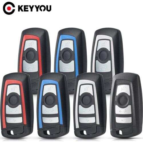 KEYYOU For BMW CAS4 F 3 5 7 Series E90 E92 E93 X5 F10 F20 F30 F40 Key Case Cover 3/4 Button Smart Remote Car Key Shell Fob