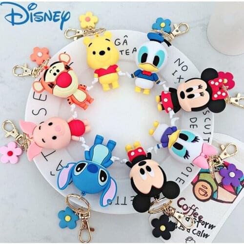 Disney Story Mickey Keychains Cute Cartoon Baby Boy Girl Key Ring Women Lovely Bag Key Chain Monster New Key Stitch Accessories