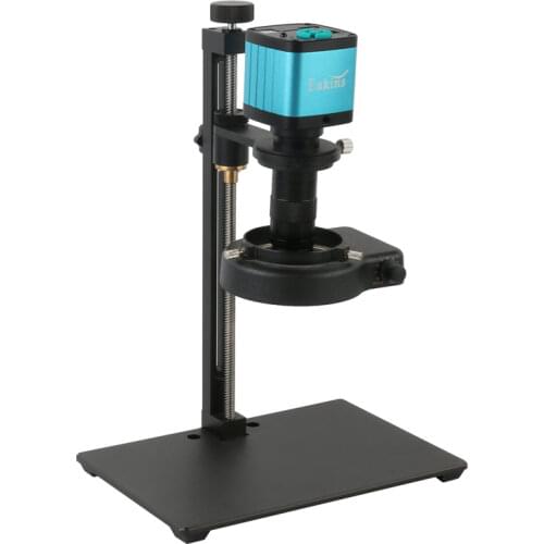 48MP 4K 2K 1080P HDMI USB Electronic Digital Video Microscope Camera 10-130X Zoom C Mount Lens 144 LED Light For Lab PCB