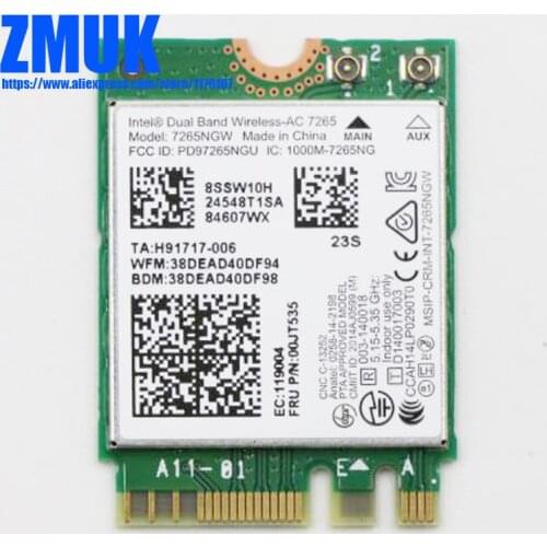 Int Dual Band Wireless-AC 7265NGW WiFi For Lenovo N42-20 N22-20 N23 Yoga 11e 4th Gen Series,FRU 00JT535 SW10H24548