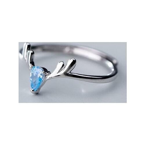 MloveAcc Genuine 925 Sterling Silver Elk Deer Finger Ring for Women Girl Original Silver Jewelry Engagement Gift