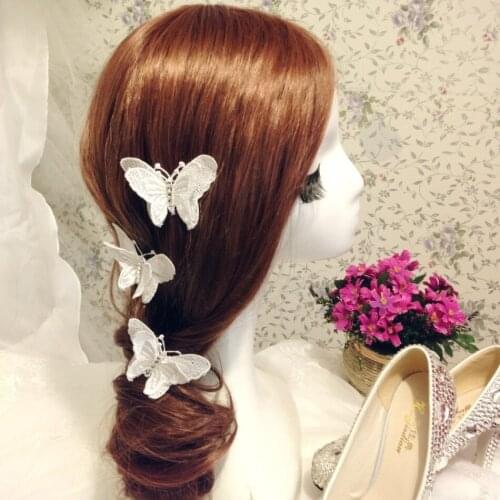 Lace Butterfly Crystal Hairpin Handmade Fashion Hairpin New Lace Butterfly Hairpin