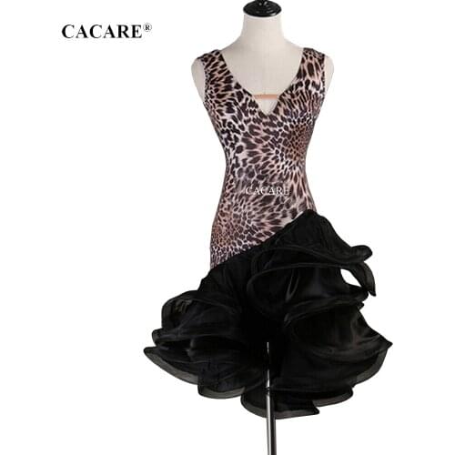 CACARE Latin Dance Dress Women Latina Salsa Dance Competition Dresses Fringe CHEAP Customize D0310 Fluffy Sheer Hem