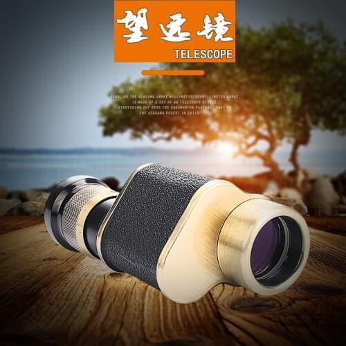 Supply 8x24 Bronze Monocular High Power HD Half Side Monocular Pocket Metal Telescope Low Light Night Vision
