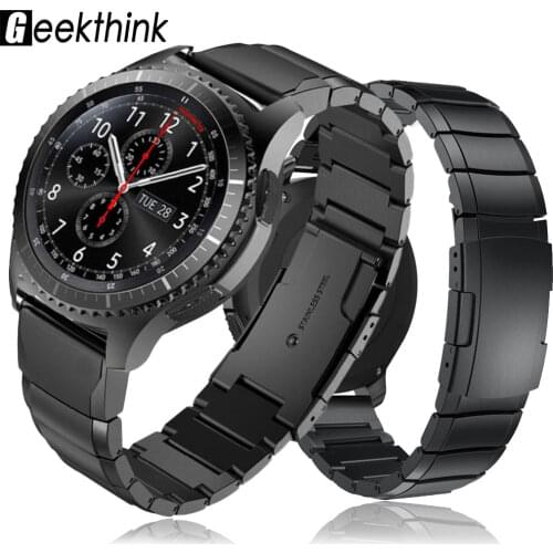 22mm 20mm Watch Band for Samsung Galaxy watch 3 45mm 46mm HUAWEI Watch GT2 Amazfit Bip Pace Stainless Steel Strap galaxy gear s3