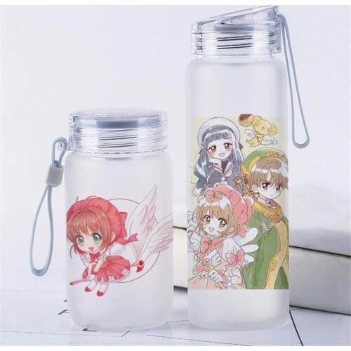 1 pcs Japan Cartoon Anime Card Captor SAKURA Portable Glass Water Bottle Travel Cup Cosplay Prop for Boy Girl Gift 360ML / 500ML