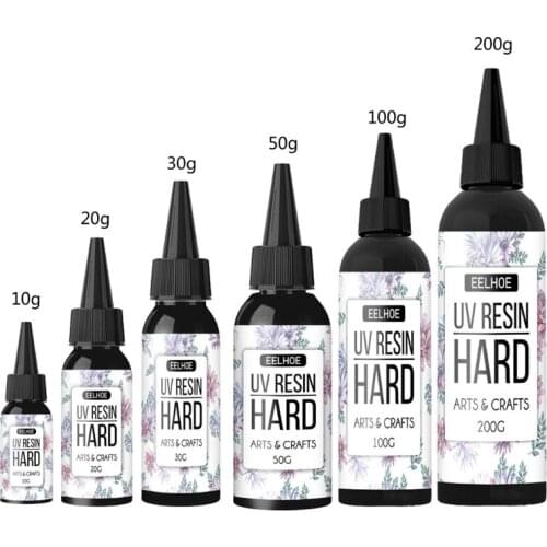 10ml 20ml 30ml 50ml 100ml 200ml UV Resin Hard Type Crystal Clear Glue Ultraviolet Curing Epoxy Crafts Jewelry Making DIY