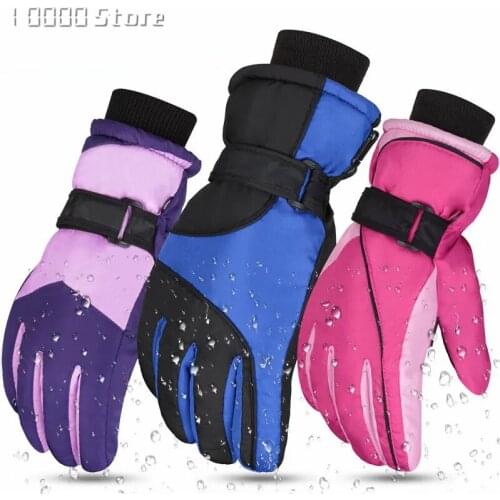 Thickened Warm Waterproof Wind Proof Women Skiing Gloves Cycling Gloves Snowboard Ski Gloves Anti-Cold Winter Gloves