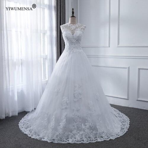 A6 Cap Sleeves Lace Appliques Sparkly Wedding Gown Bohemian Ball Gown Princess Tulle Bride Dresses For Women In Turkey 2020