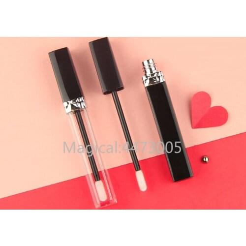 10/30/50pcs Long Square Black Lip Gloss Bottle Empty Makeup DIY Lip Glaze Tube Cosmetics Refillable Container Lipgloss Shell