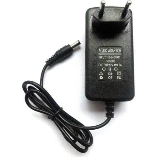 10pcs 12V 2A 24W 5.5x2.5mm / 5.5mm x 2.5mm Power Supply Adapter for LED Light Strip Charger US EU Plug