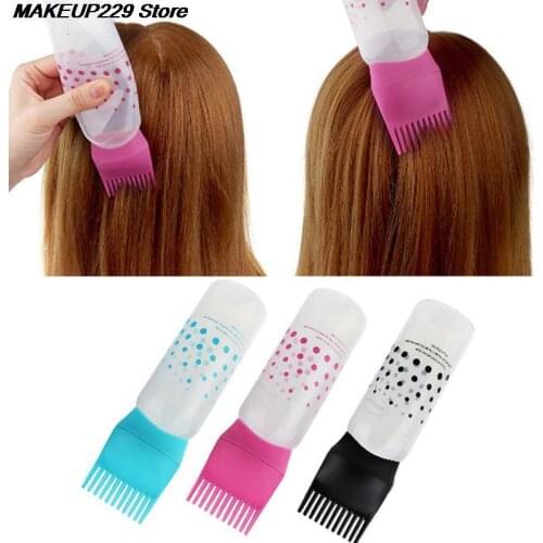 170ml Multicolor Plastic Hair Dye Refillable Bottle Applicator Comb Dispensing Salon Hair Coloring Hairdressing Styling Tool