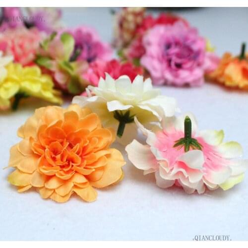 2/20/100 pieces Artificial chrysanthemum Daisy Silk flowers Heads Scrapbooking wedding decoration Garland dress hairband D63