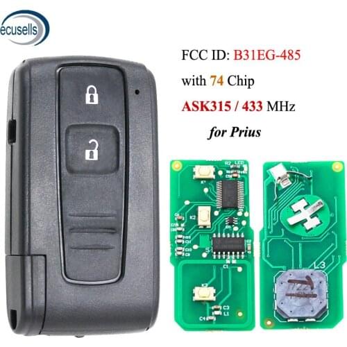 2 Button ASK315MHz ASK433MHz Remote Key Fob FCC ID :B31EG-485 TOY43 without LG (suit for Prius)