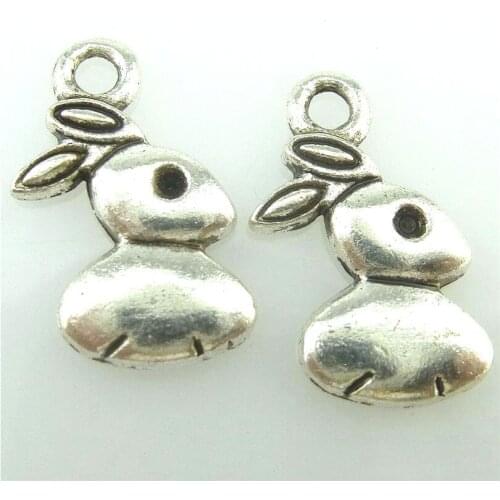 20pcs 15293 Antique Silver 16*9mm Rabbit Charms Pendant For Jewelry Making Bracelet Vintage Accessories