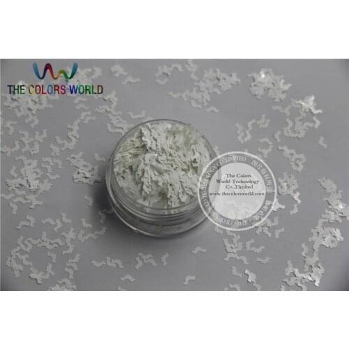 5mm Solvent Resistant White color Glitter Bat shape spangles for Nail Art and DIY supplies1pack=50g
