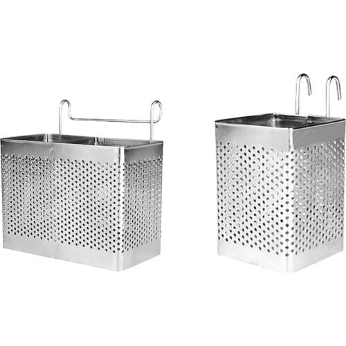 2pcs Chopsticks Storage Rack Cutlery Holder Stainless Steel Chopsticks Holder Hanging Cutlery Drying Basket Tableware Drainer