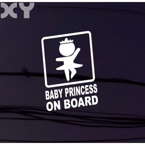 BABY PRINCESS ON BOARD Car Window Sticker Vinyl Funny Jdm and All the Smooth Surface drop shipping