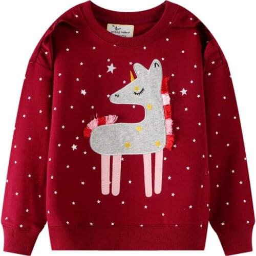 Girls' Sweatshirt Autumn Childrens Sweatshirt Top Tees Baby Boys and Girls Christmas Deer Pullovers Tops Winter O-neck T Shirt