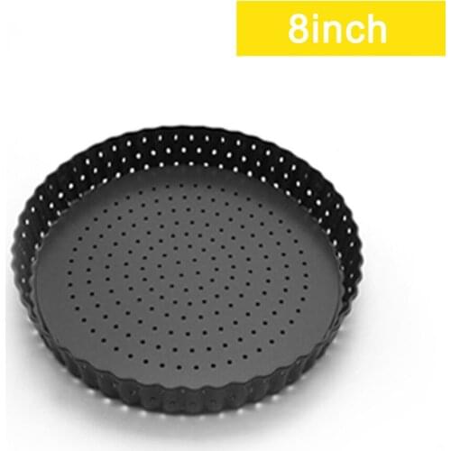 5/8/9 Inch Pizza Plate Mold Round Dish Pizza Pan With Holes Carbon Steel Non-stick Coating Home DIY Pizza Making Mould