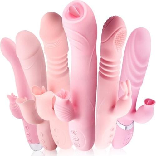 G Spot Vibration Telescopic Dildo 6 Kinds Heating Vibrator Tongue Lick Vagina Clit Stimulator Sex Toys For Women Masturbator