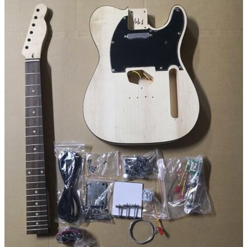 Shelly New Store Factory custom Unfinished Basswood Body Rosewood Fingerboard 22 Frets TL DIY Electric Guitar Set Kits