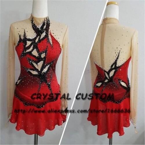 Crystal Custom Figure Skating Dress Girls New Brand Ice Skating Clothes For Competition DR4636