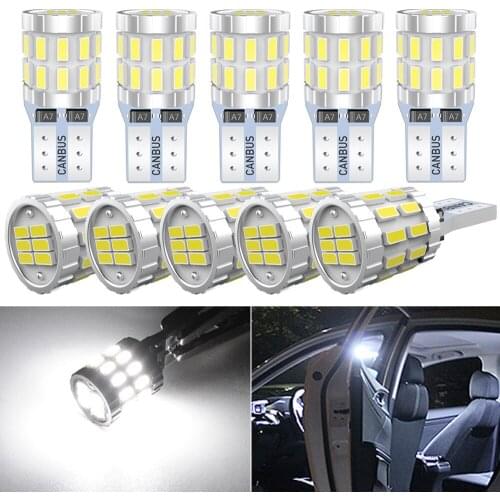 10x T10 LED Canbus no error Bulbs W5W 194 168 LED Car Clearance Interior Light for Polo Golf 4 5 6 7 GTI Passat B6 B5 JETTA MK5